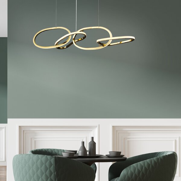 Φωτιστικό Οροφής Πολύφωτο LED 3 CCT Aca Ring HM88LEDP4GDCCT Gold/White