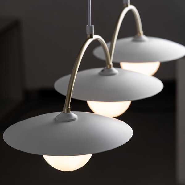 Φωτιστικό Οροφής Τρίφωτο Aca Fleria HM235P3 White/Gold