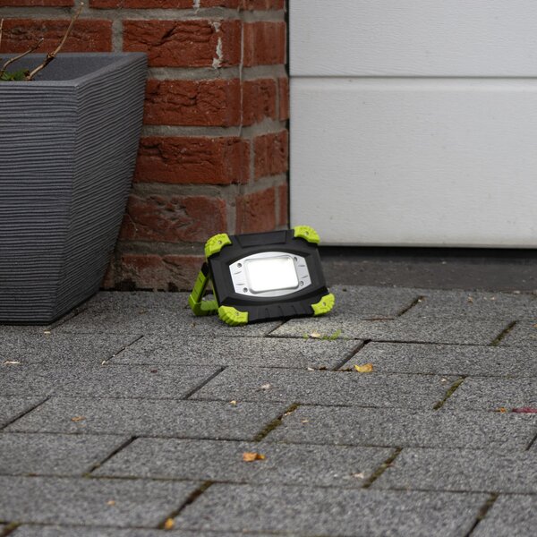 FH Lighting LED-Akku-Außenstrahler 850947, μαύρο/πράσινο, μήκος 17 cm, ρυθμιζόμενος, Μαύρο, Πλαστικό, σύγχρονο