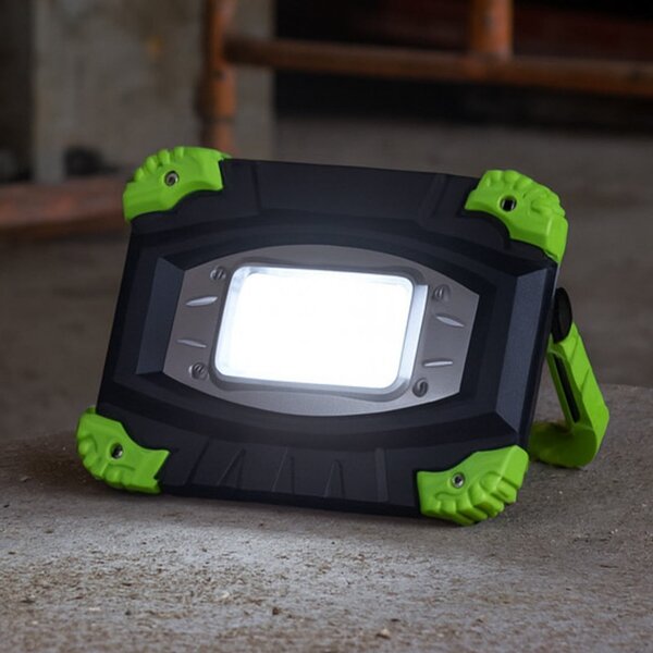 FH Lighting LED-Akku-Außenstrahler 850947, μαύρο/πράσινο, μήκος 17 cm, ρυθμιζόμενος, Μαύρο, Πλαστικό, σύγχρονο