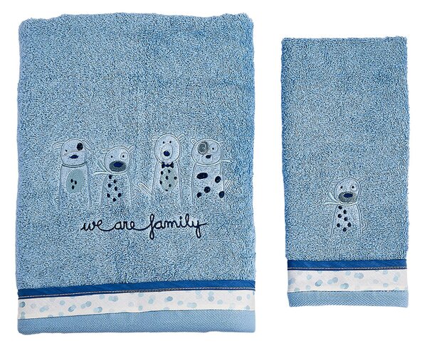 Παιδικές Πετσέτες (Σετ 2τμχ) Κόσμος Του Μωρού Family Σιέλ
