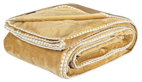 Κουβέρτα Fleece Μονή (170x240) Greenwich Polo Club Essential 4441 Ochre