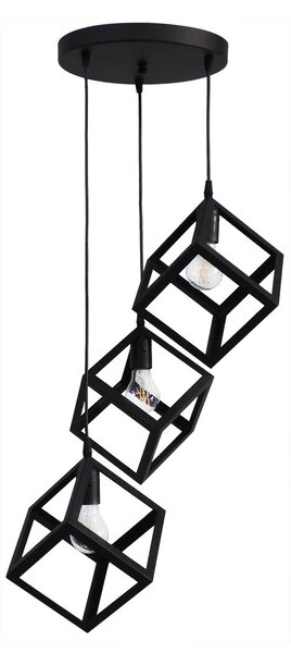 Φωτιστικό Οροφής Τρίφωτο Heronia Kyvos 35-0104 Black Plastic