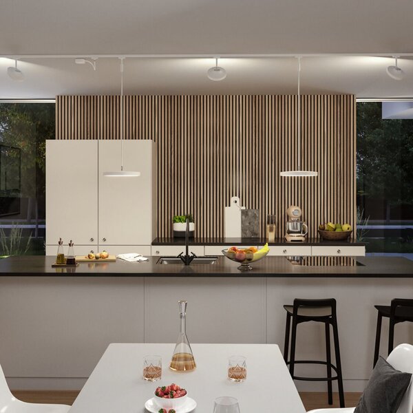 Paulmann URail LED-Spot Hildor, λευκό, 4.000K, ρυθμιζόμενο, ρυθμιζόμενος, Λευκό, Μελέτη / Γραφείο, Μέταλλο, σύγχρονο