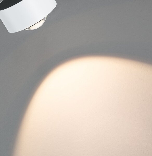 Paulmann URail LED-Spot Aldan, 3.000K, λευκό φως, ρυθμιζόμενος, Λευκό, Σαλόνι / τραπεζαρία, Μέταλλο, σύγχρονο