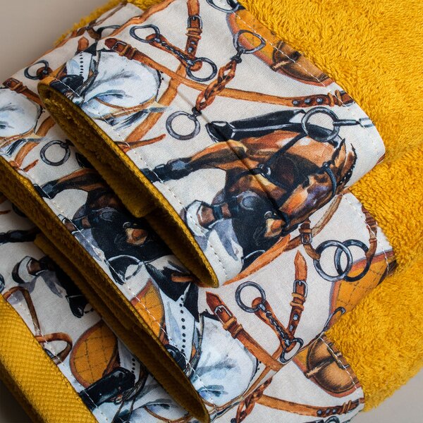 Πετσέτα Προσώπου (50x100) White Fabric Horsie Yellow 600gsm