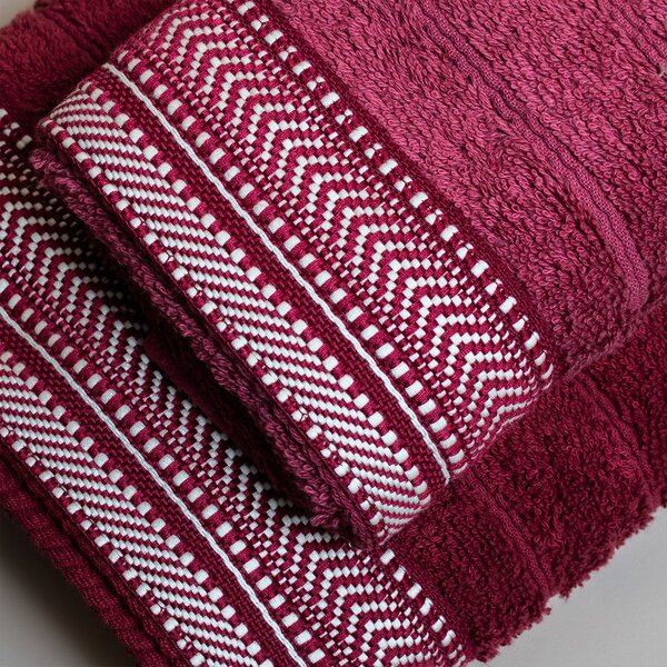 Πετσέτα Χεριών (30x50) White Fabric Amly Bordeaux 600gsm