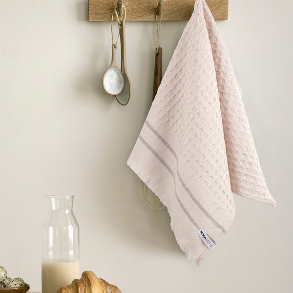 Ποτηρόπανο Πικέ (40x60) Nima Honeycomb Pink