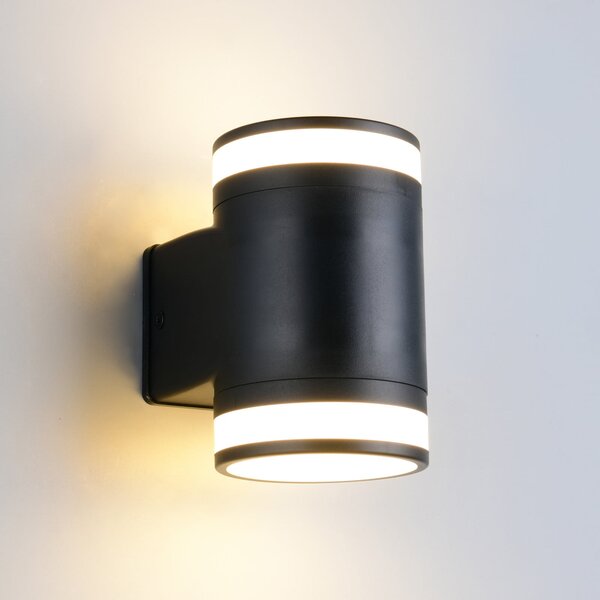 Reality Leuchten Λάμπα LED εξωτερικού χώρου Cusco, μαύρη, ύψος 14 cm, IP44 GX53-LED, Μαύρο, Πλαστικό