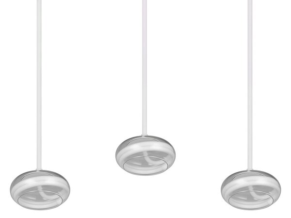 Trio Lighting Κρεμαστή λάμπα LED Tarsia, λευκό ματ, μήκος 91 cm, γυαλί, 3 φώτα., ρυθμιζόμενος, Λευκό, Σαλόνι / τραπεζαρία, Γυαλί, σύγχρονο