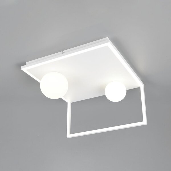 Trio Lighting Φωτιστικό οροφής LED Arola, λευκό ματ, πλάτος 37 cm, μέταλλο, ρυθμιζόμενος, Λευκό, Σαλόνι / τραπεζαρία, Μέταλλο, σύγχρονο