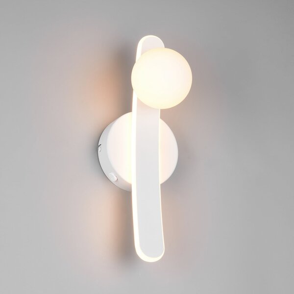 Trio Lighting LED φωτιστικό τοίχου Napoli, λευκό ματ, ύψος 34 cm, μέταλλο, CCT, ρυθμιζόμενος, Λευκό, Σαλόνι / τραπεζαρία, Μέταλλο, σύγχρονο