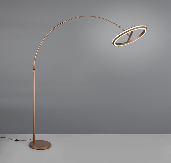 Trio Lighting Λάμπα LED Amador, καφέ, ύψος 205 cm, μέταλλο, ρυθμιζόμενος, Καφέ / Σκουριάς, Σαλόνι / τραπεζαρία, Μέταλλο, σύγχρονο