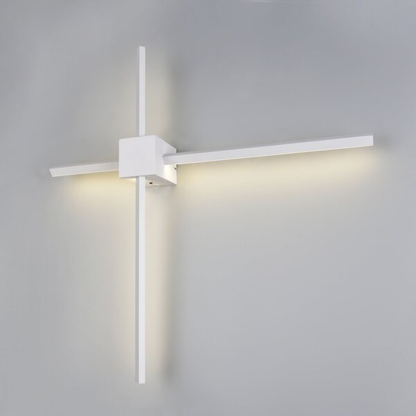 Trio Lighting LED φωτιστικό τοίχου Cassino, λευκό ματ, πλάτος 67 cm, μέταλλο, ρυθμιζόμενος, Λευκό, Σαλόνι / τραπεζαρία, Μέταλλο, σύγχρονο