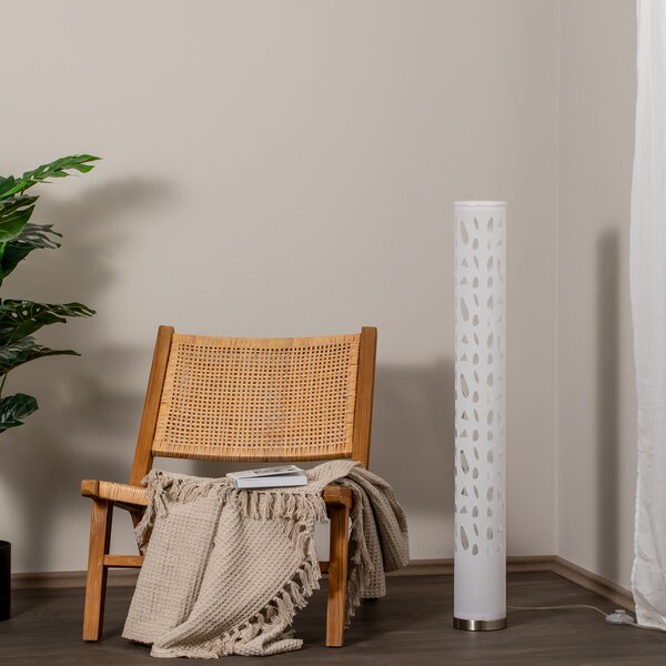 Lindby Φωτιστικό δαπέδου Alisea, 104 cm, λευκό, GU10, Λευκό, Σαλόνι / τραπεζαρία, Πλαστικό, σύγχρονο