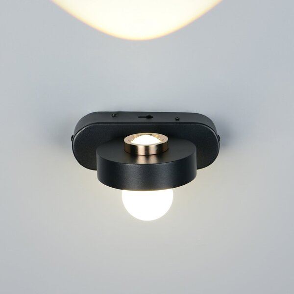 Trio Lighting LED φωτιστικό τοίχου Arpino μαύρο Προεξοχή 15 cm Μέταλλο 2 φτερά., ρυθμιζόμενος, Μαύρο, Σαλόνι / τραπεζαρία, Μέταλλο, σύγχρονο