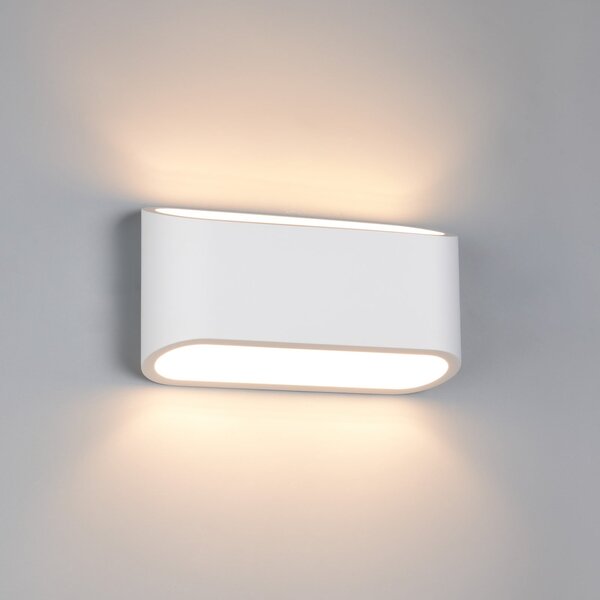 Trio Lighting Φωτιστικό τοίχου Sepanta, λευκό, πλάτος 23 cm, γύψος, 2 φτερά., Λευκό, Σαλόνι / τραπεζαρία, Γύψος / πηλός, σύγχρονο, Γωνιακός τοίχος