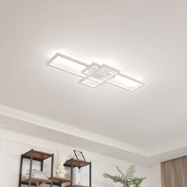 Lindby Poppy LED φωτιστικό οροφής με λειτουργία dimmer, ρυθμιζόμενος, Λευκό, Σαλόνι / τραπεζαρία, Μέταλλο, σύγχρονο
