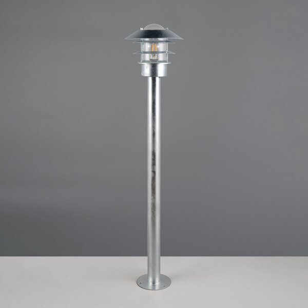 Trio Lighting Λάμπα δρόμου Ruvuuma, χρώμα ψευδαργύρου, ύψος 100 cm, μέταλλο, IP44, ρυθμιζόμενος, Μεταλλικό, Μέταλλο