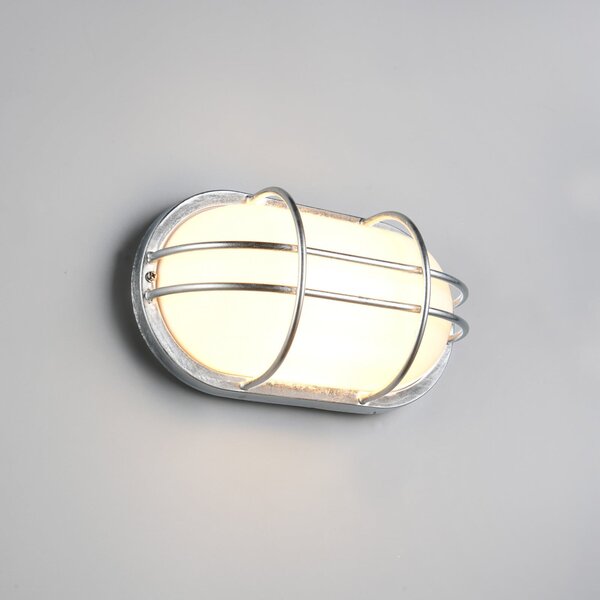 Trio Lighting Εξωτερικός φωτιστικός τοίχου Tumen, χρώμα ψευδαργύρου, πλάτος 26 cm, μέταλλο,, ρυθμιζόμενος, Μεταλλικό, Μέταλλο