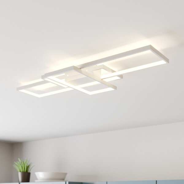 Lindby Poppy LED φωτιστικό οροφής με λειτουργία dimmer, ρυθμιζόμενος, Λευκό, Σαλόνι / τραπεζαρία, Μέταλλο, σύγχρονο
