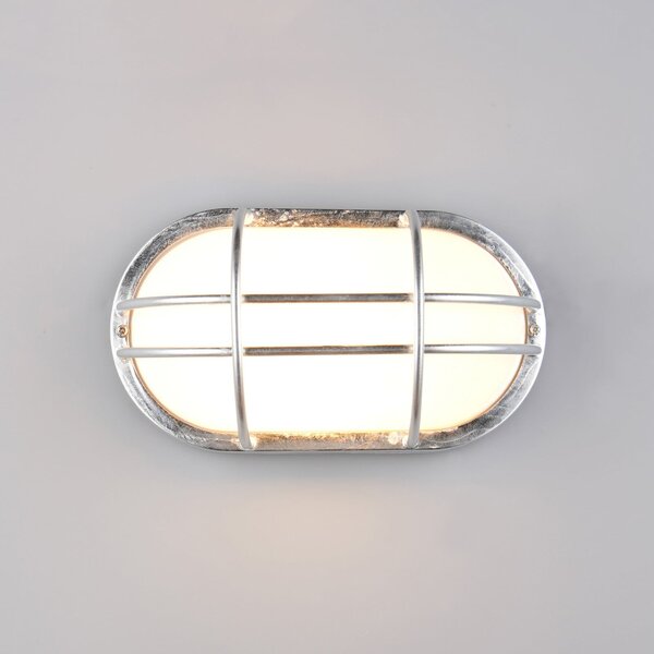 Trio Lighting Εξωτερικός φωτιστικός τοίχου Tumen, χρώμα ψευδαργύρου, πλάτος 26 cm, μέταλλο,, ρυθμιζόμενος, Μεταλλικό, Μέταλλο