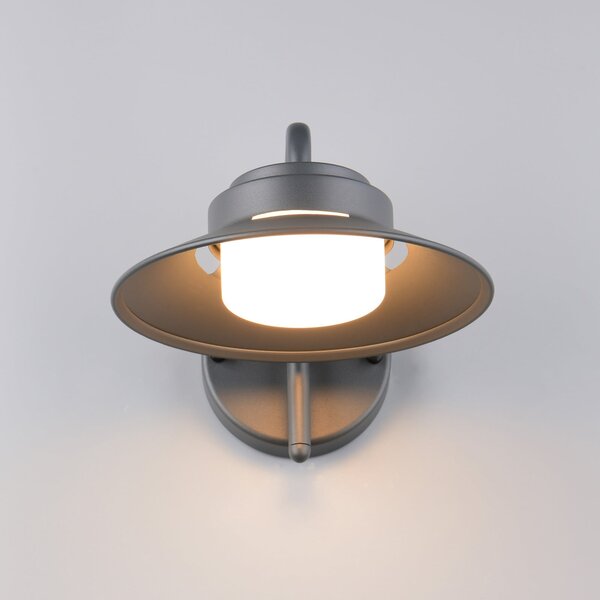 Trio Lighting Εξωτερικός φωτιστικός Atrato, ανθρακί, Ø 20 cm, μέταλλο, ρυθμιζόμενος, Μαύρο, Αλουμίνιο