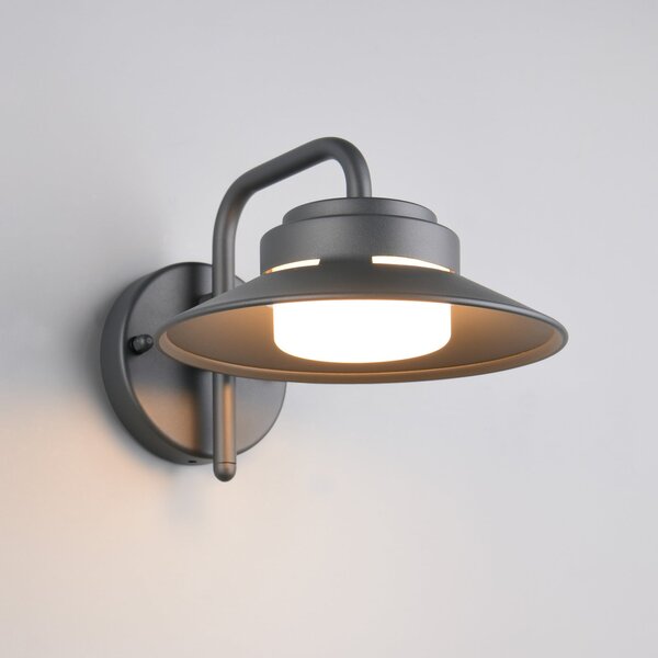 Trio Lighting Εξωτερικός φωτιστικός Atrato, ανθρακί, Ø 20 cm, μέταλλο, ρυθμιζόμενος, Μαύρο, Αλουμίνιο