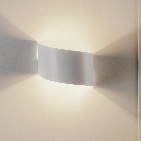 EMIBIG LIGHTING Φωτιστικό τοίχου Vero από βαμμένο λευκό ατσάλι, ρυθμιζόμενος, Λευκό, Σαλόνι / τραπεζαρία, Μέταλλο, σύγχρονο