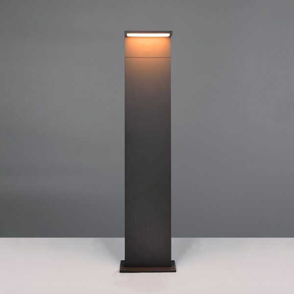 Trio Lighting Λάμπα LED Ravi, ανθρακί, ύψος 100 cm, μέταλλο, IP65, Μαύρο, Αλουμίνιο, σύγχρονο