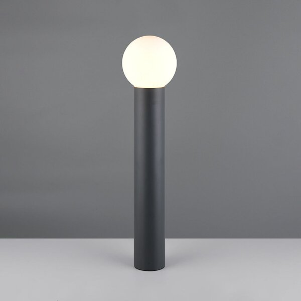 Trio Lighting Λάμπα δρόμου Mures, ανθρακί, ύψος 80 cm, μέταλλο, ρυθμιζόμενος, Μαύρο, Αλουμίνιο, σύγχρονο