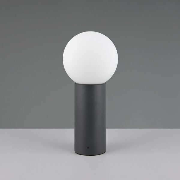 Trio Lighting Λάμπα βάσης Mures, ανθρακί, ύψος 40 cm, μέταλλο, ρυθμιζόμενος, Μαύρο, Αλουμίνιο, σύγχρονο