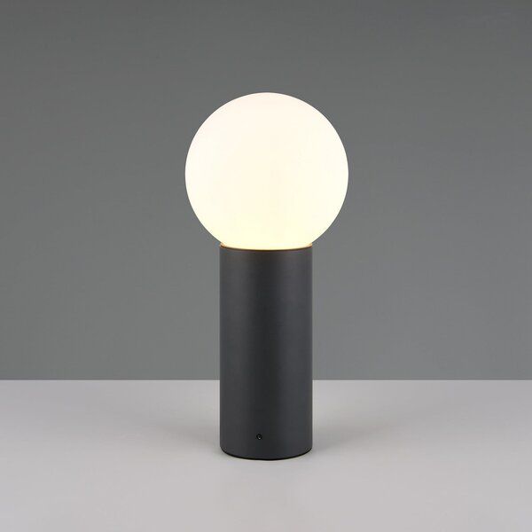 Trio Lighting Λάμπα βάσης Mures, ανθρακί, ύψος 40 cm, μέταλλο, ρυθμιζόμενος, Μαύρο, Αλουμίνιο, σύγχρονο