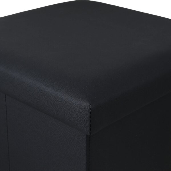 Σκαμπό Με Αποθηκευτικό Χώρο (38x38x38) Estia Cube Leather Black 03-35891