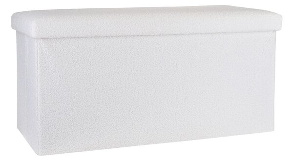 Ταμπουρέ Με Αποθηκευτικό Χώρο (76x38x38) Estia Cube Teddy White 03-35938