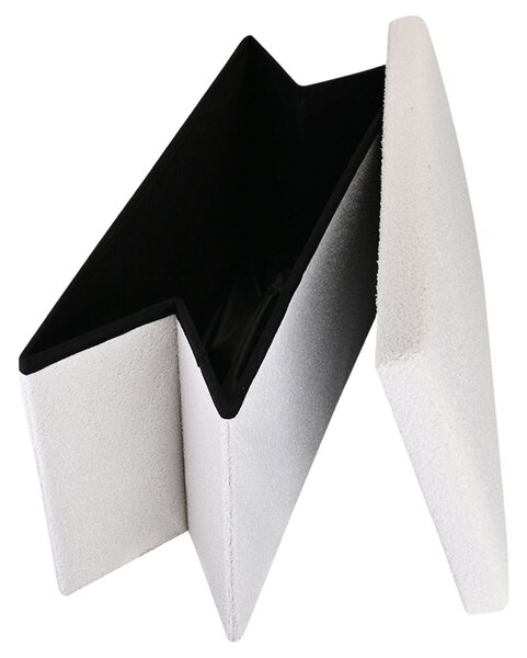 Ταμπουρέ Με Αποθηκευτικό Χώρο (76x38x38) Estia Cube Teddy White 03-35938