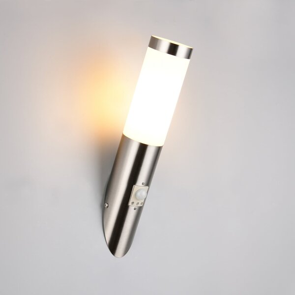 Trio Lighting Εξωτερικός φωτιστικός Trioto, χρώμα νικελίου, 39 cm ανοξείδωτο ατσάλι,, Μεταλλικό, Ανοξείδωτος χάλυβας, σύγχρονο