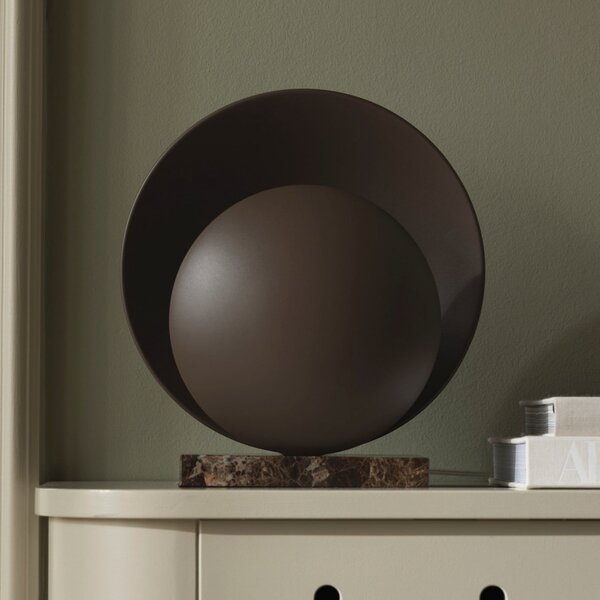 Globen Lighting Επιτραπέζια λάμπα ORBIT, καφέ Ύψος 32 cm Βάση από μάρμαρο, Καφέ / Σκουριάς, Σαλόνι / τραπεζαρία, Μέταλλο, σχεδιασμός