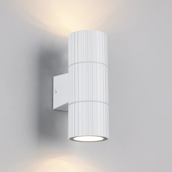 Trio Lighting Εξωτερικός φωτιστικός τοίχου Parana, λευκό ματ, ύψος 16 cm, μέταλλο, 2 φτερά., ρυθμιζόμενος, Λευκό, Αλουμίνιο, σύγχρονο