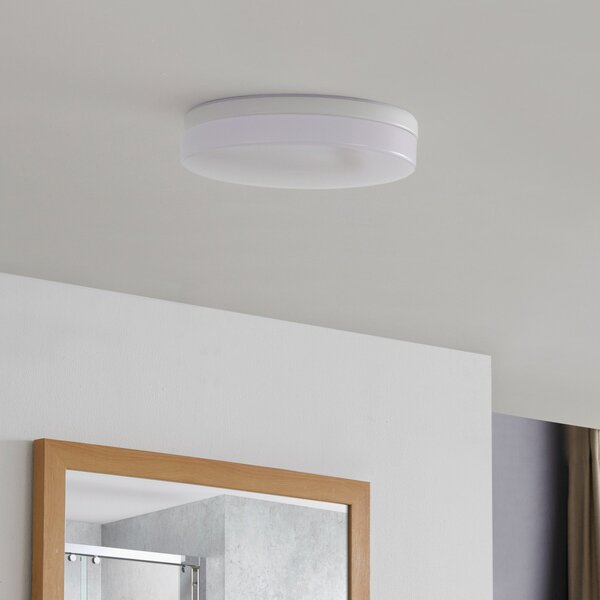 PRIOS Φωτιστικό οροφής Prios Wynion LED CCT DIP διακόπτης 30cm, ρυθμιζόμενος, Λευκό, Μπάνιο, Πλαστικό, σύγχρονο