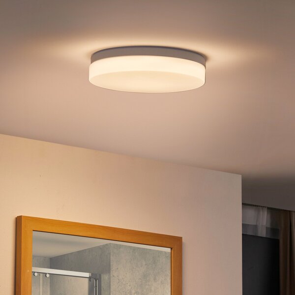 PRIOS Φωτιστικό οροφής Prios Wynion LED CCT DIP διακόπτης 30cm, ρυθμιζόμενος, Λευκό, Μπάνιο, Πλαστικό, σύγχρονο