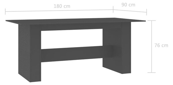 VidaXL Τραπεζαρία Μαύρη 180 x 90 x 76 εκ. από Επεξ. Ξύλο