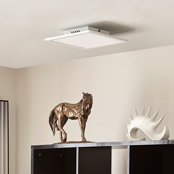 Lindby LED πάνελ Lamin, λευκό, 30 cm, CCT, dimmable, τηλεχειριστήριο, ρυθμιζόμενος, Λευκό, Σαλόνι / τραπεζαρία, Μέταλλο, σύγχρονο