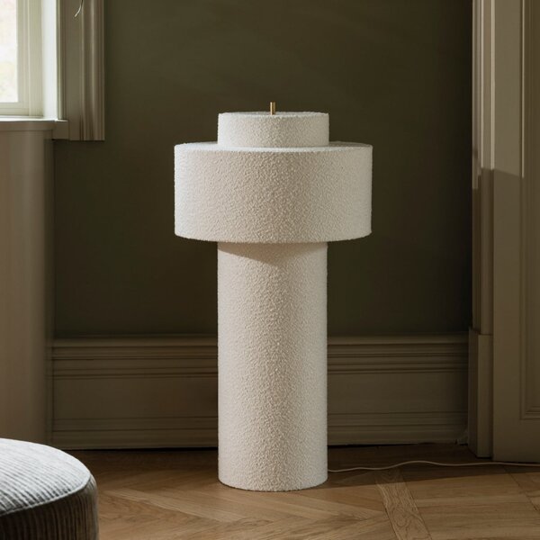 Globen Lighting Φωτιστικό δαπέδου Noah, λευκό, ύψος 88 cm, ύφασμα, Λευκό, Σαλόνι / τραπεζαρία, Ύφασμα / Κλωστοϋφαντουργία, Σκανδιναβικό