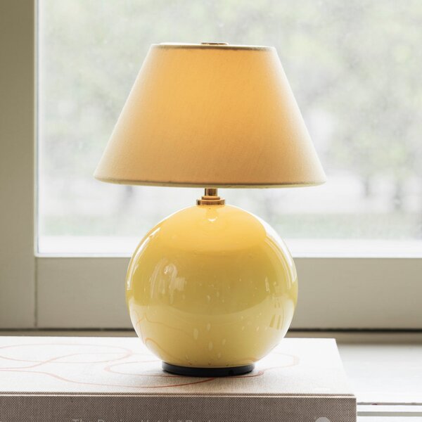 Globen Lighting Φωτιστικό τραπεζιού με μπαταρία IRIS, κίτρινο/κίτρινο, ύψος 23, ρυθμιζόμενος, Κίτρινο, Σαλόνι / τραπεζαρία, Ύφασμα / Κλωστοϋφαντουργία