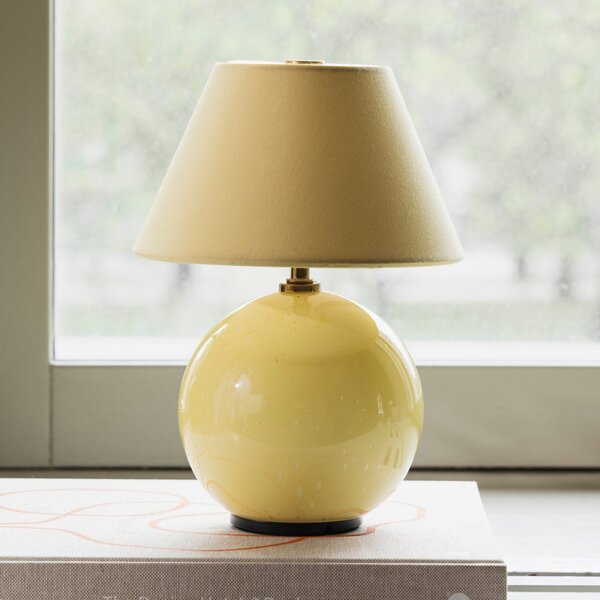 Globen Lighting Φωτιστικό τραπεζιού με μπαταρία IRIS, κίτρινο/κίτρινο, ύψος 23, ρυθμιζόμενος, Κίτρινο, Σαλόνι / τραπεζαρία, Ύφασμα / Κλωστοϋφαντουργία