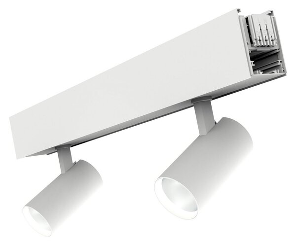 The Light Group SLC LED-Spot Click, λευκό, 2 φλόγες, μήκος 56 cm, CCT, DALI, ρυθμιζόμενος, Λευκό, Σαλόνι / τραπεζαρία, Αλουμίνιο, σύγχρονο