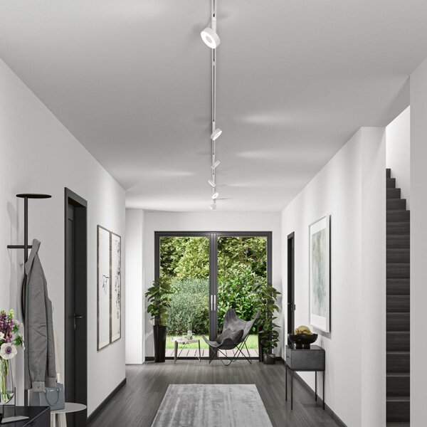 Paulmann URail Circle LED-Spot, 3-stepdim, 3000K, λευκό φως, ρυθμιζόμενος, Λευκό, Σαλόνι / τραπεζαρία, Μέταλλο, σύγχρονο