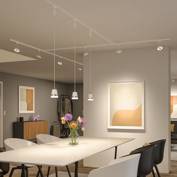 Paulmann URail Circle LED-Spot, 3-stepdim, 3000K, λευκό φως, ρυθμιζόμενος, Λευκό, Σαλόνι / τραπεζαρία, Μέταλλο, σύγχρονο