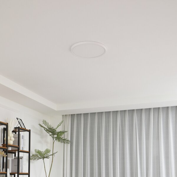 Lindby LED φωτιστικό οροφής Pravin, Ø 40 cm, CCT, λευκό, Λευκό, Σαλόνι / τραπεζαρία, Πλαστικό, σύγχρονο